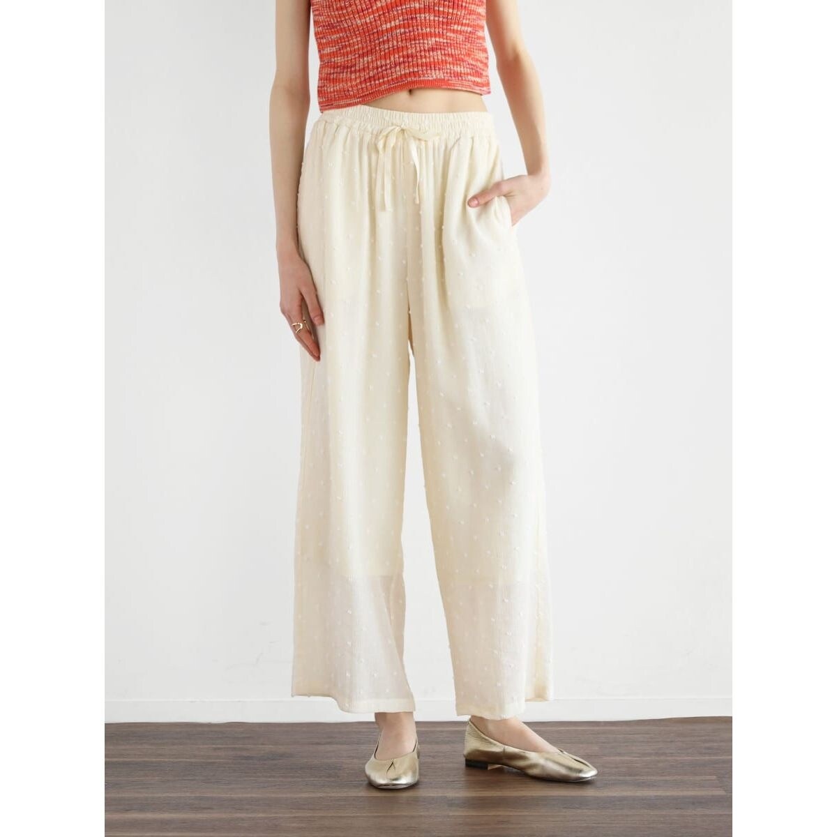 楊柳ドビードットワイドパンツ | ヴァン(Vin) | マルイウェブチャネル
