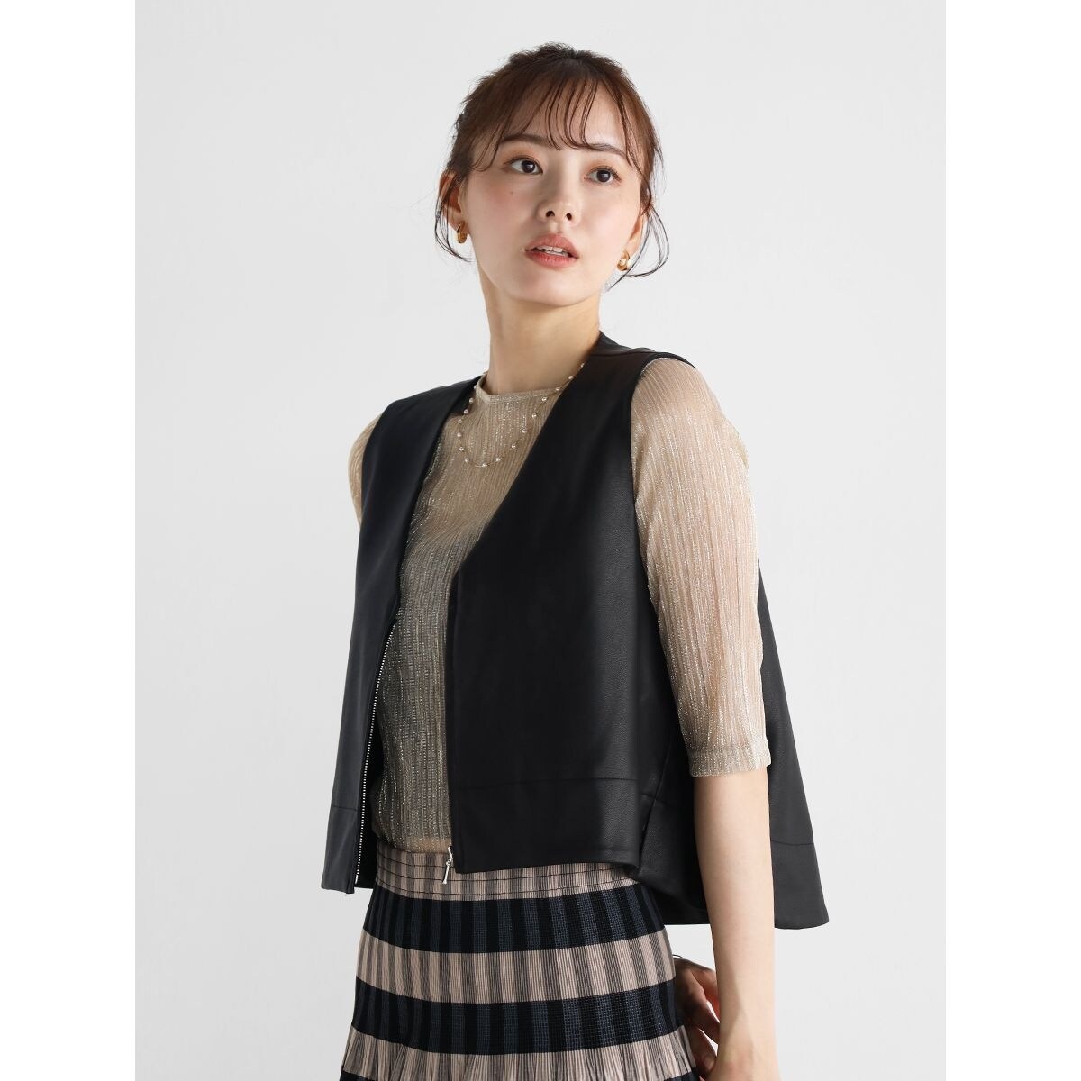 フェイクレザージップベスト MARW UNITED ARROWS（マルゥ ユナイテッドアローズ）の「＜MARW
