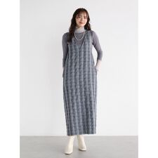 チェックVネックジャンパースカート