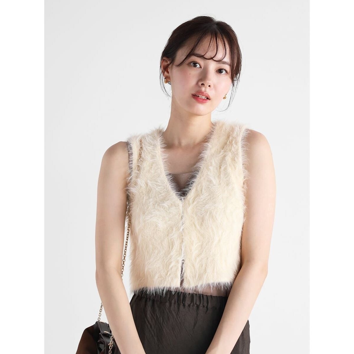 クロップドシャギーニットベスト | ヴァン(Vin) | マルイウェブチャネル