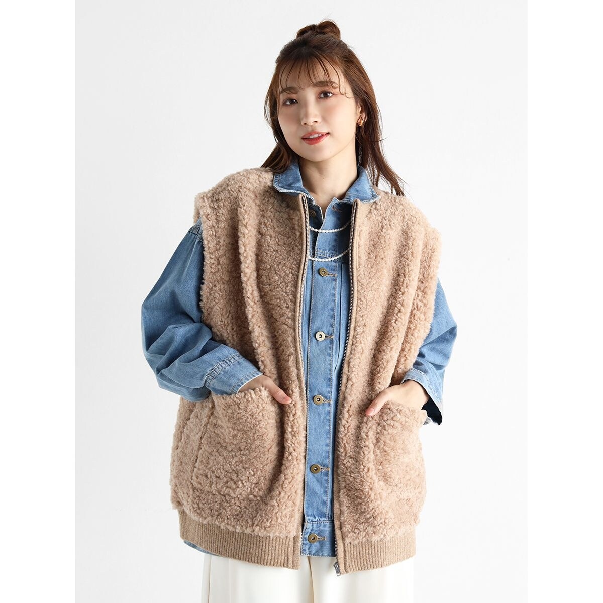 フロントジップボアベスト | ヴァン(Vin) | マルイウェブチャネル