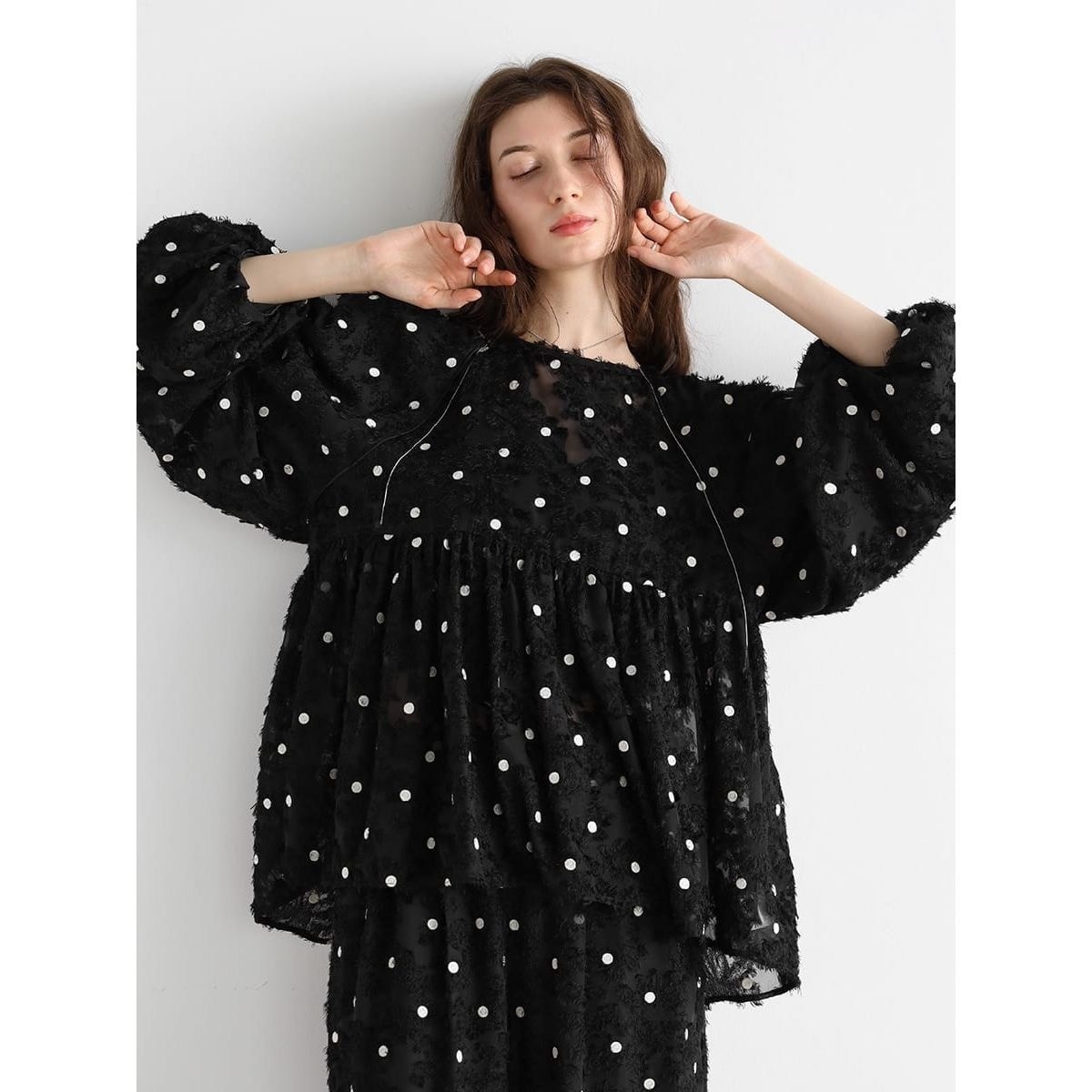 フラワージャガードシアードットブラウス | ヴァン(Vin) | マルイ