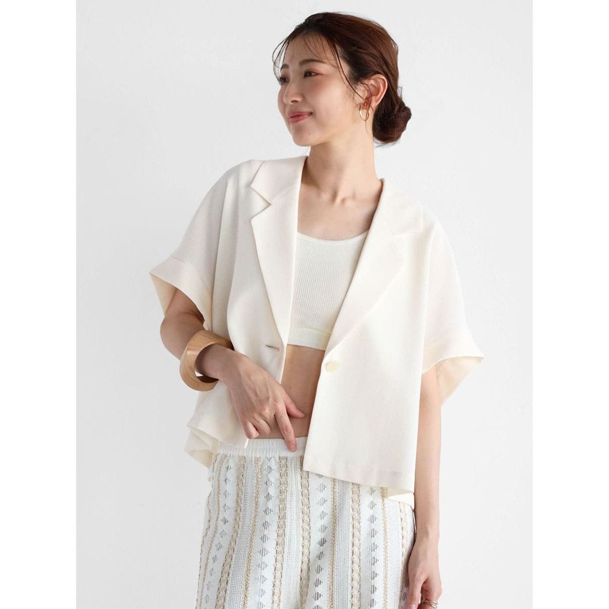 ユナイテッドアローズbeauty&youth　ダブル ハーフスリーブ ジャケット BEAUTY&YOUTH UNITED ARROWS（ビューティーアンドユース
