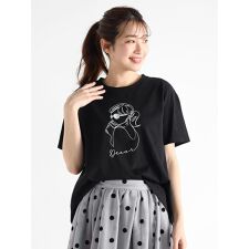 レディモチーフ刺繍Tシャツ