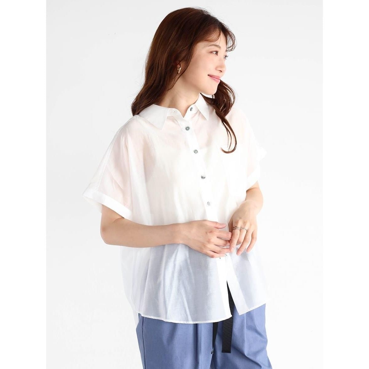 ヴァン（Vin）/バックボタンデザインシアーシャツ バックボタンデザインシアーシャツ | ヴァン(Vin) | マルイウェブチャネル