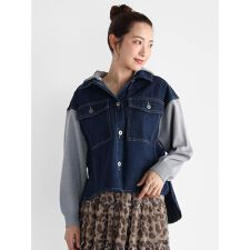 ニットドッキングデニムジャケット