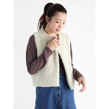 ノーカラーボアベスト