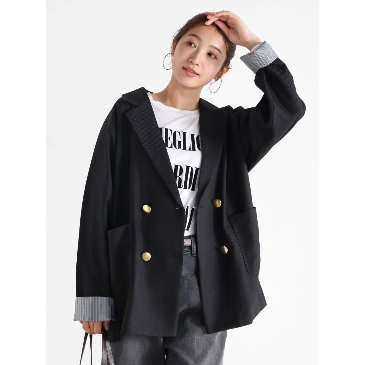 希少・美品✨SLOBE IENA ウォッシャブルダブルブレストジャケット　ブルー SLOBE IENA｜ツイルダブルブレストジャケット | Rakuten Fashion