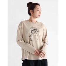 レディモチーフ刺繍長袖Tシャツ