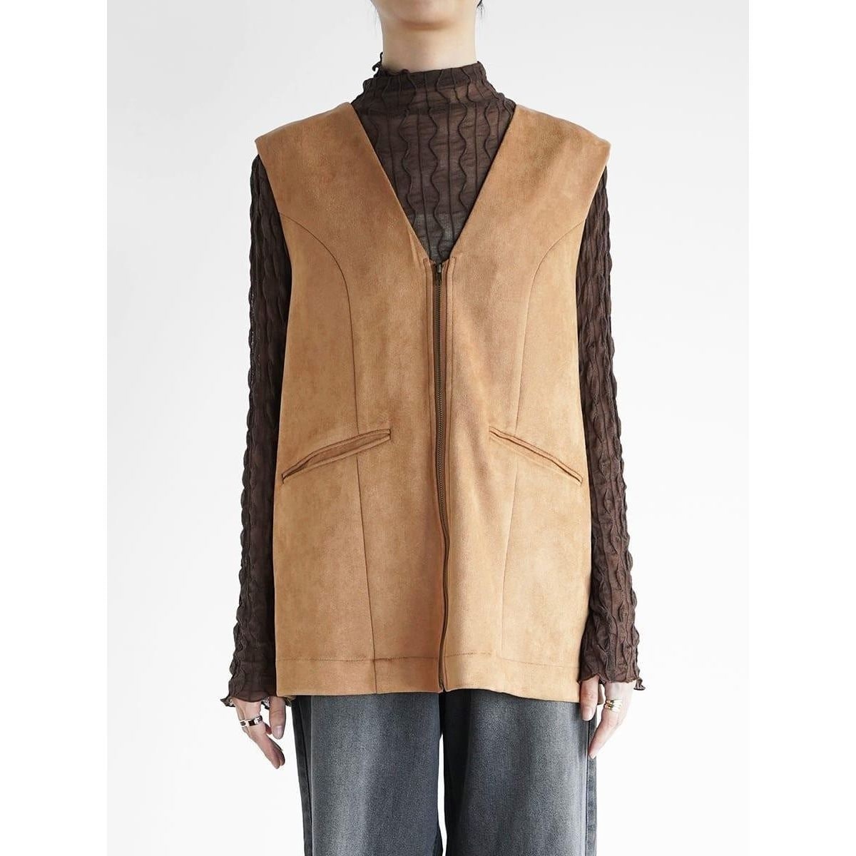 ペーパーヤーンルーズニットベスト | スピック＆スパン(Spick and Span