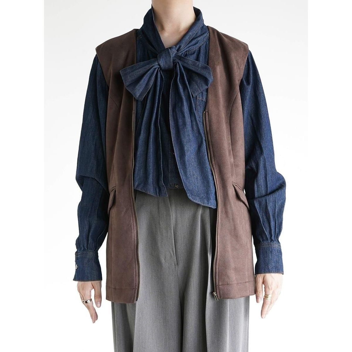 ペーパーヤーンルーズニットベスト | スピック＆スパン(Spick and Span