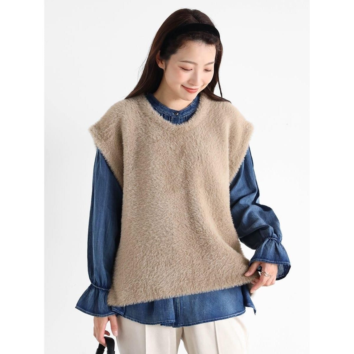 バックボタンVネックシャギーニットベスト | ヴァン(Vin) | マルイ