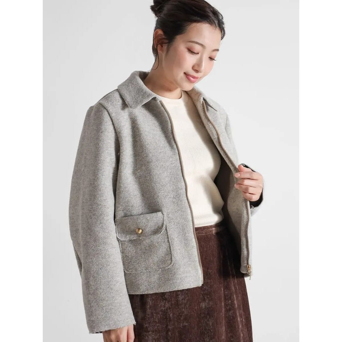 スカラップレースベロアペンシルスカート | ヴァン(Vin) | マルイ