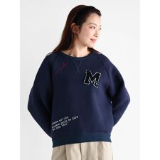 ワッペン&刺繍スウェットプルオーバー