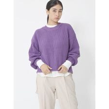 変則片畦編みコットンニット