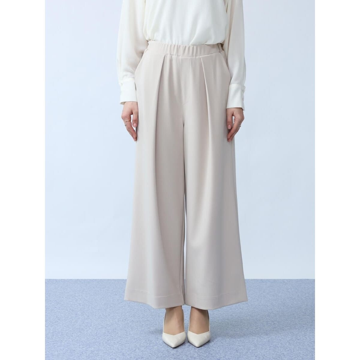 Aga フロントタックワイドストレートパンツ Aga フロントタックワイドストレートパンツ