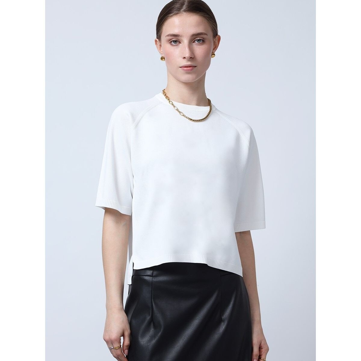 バックジップハーフスリーブニット | アーガ(Aga) | マルイウェブチャネル