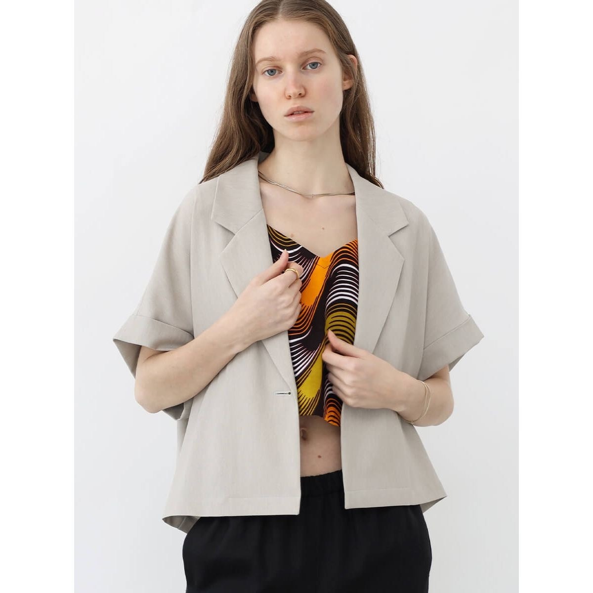 Spick and Span Wスライバーノーカラーチェックポンチョコート　M Spick and Span Wスライバーノーカラーチェックポンチョコート M