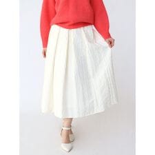 幾何学ジャガードタックフレアスカート