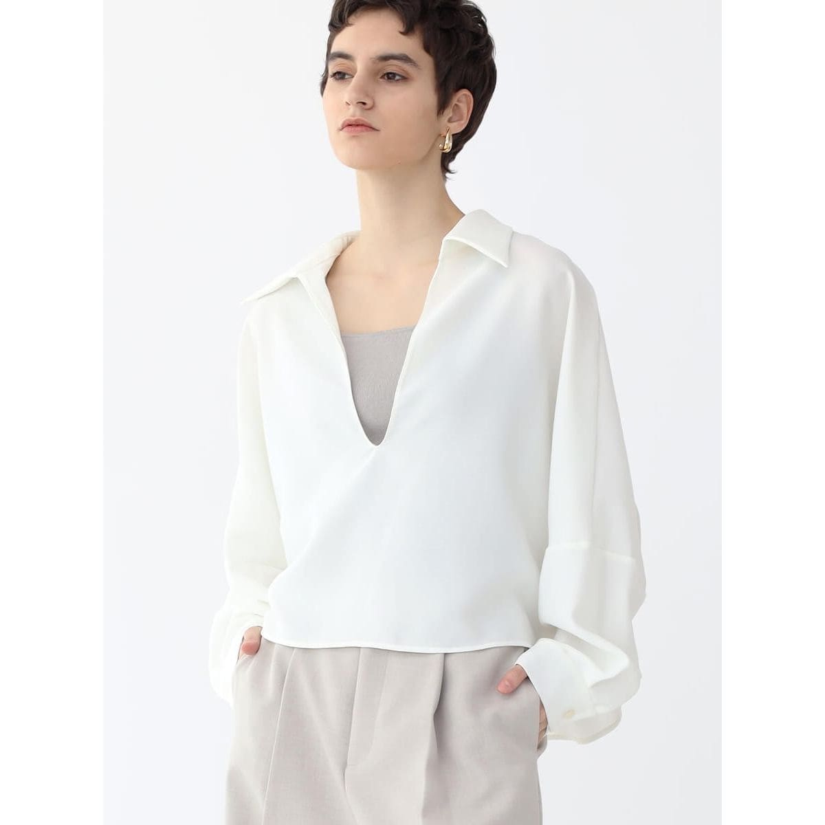 【Web完売】Spick&Span 60ローンフレンチブラウス Web完売】Spick&Span 60ローンフレンチブラウス