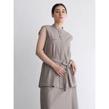 チュニックリネンノースリーブシャツ