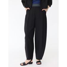 リネン混コクーンワイドパンツ