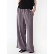 バックサテンイージーワイドパンツ