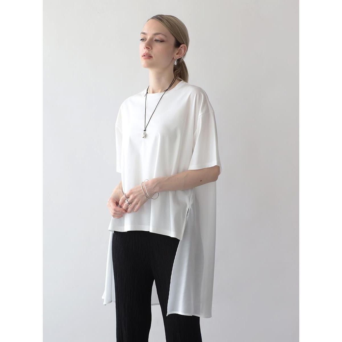 新品　ヤマダヤ　lasud ラシュッド フレアヘムデザインカットソー ラシュッド LASUD 異素材タックデザインスカート(505654799