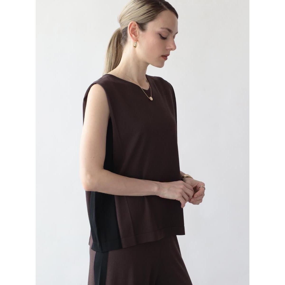 ショルダータックバイカラーライン2wayニット LASUD｜ショルダータックバイカラーライン2wayニット | Rakuten