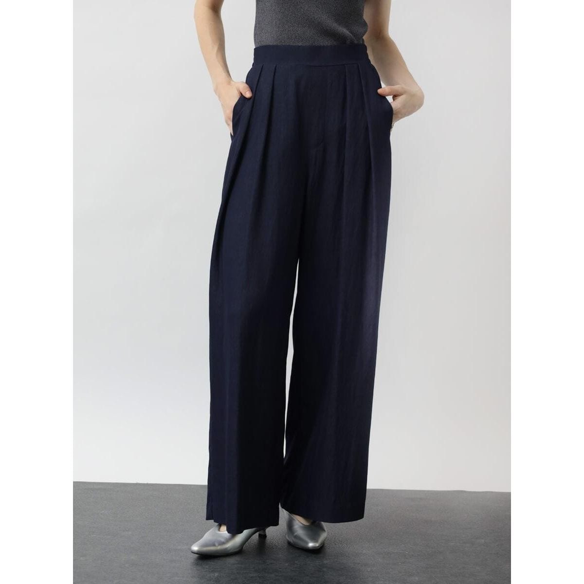 ヤマダヤ新品未使用ラシュッド LASUD デニムガウチョパンツダークネイビ ダメージワイドパンツ(SS(130) サックス): ジュニア - ナルミヤ