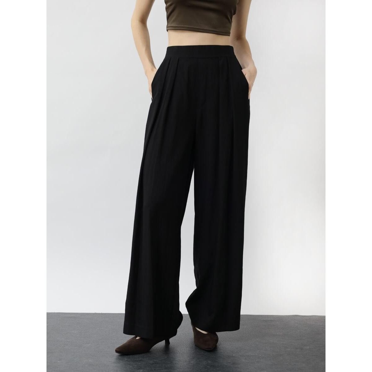 FENNEL ブラック パンツ　スティックパンツ　新品　ヤマダヤ　スコットクラブ メッシュリボンテーパードパンツ - FENNEL - FENNEL｜YAMADAYA STORE