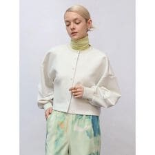 ボンディングクルーネックカーディガン