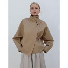 スタンドカラーショートトレンチコート