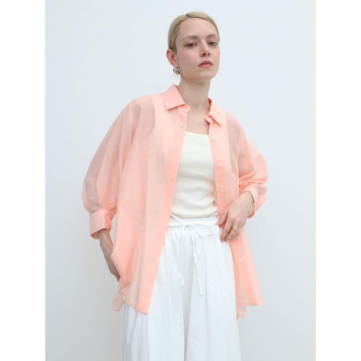chocol raffine robe サーモンピンク ブラウス フリーサイズ chocol 