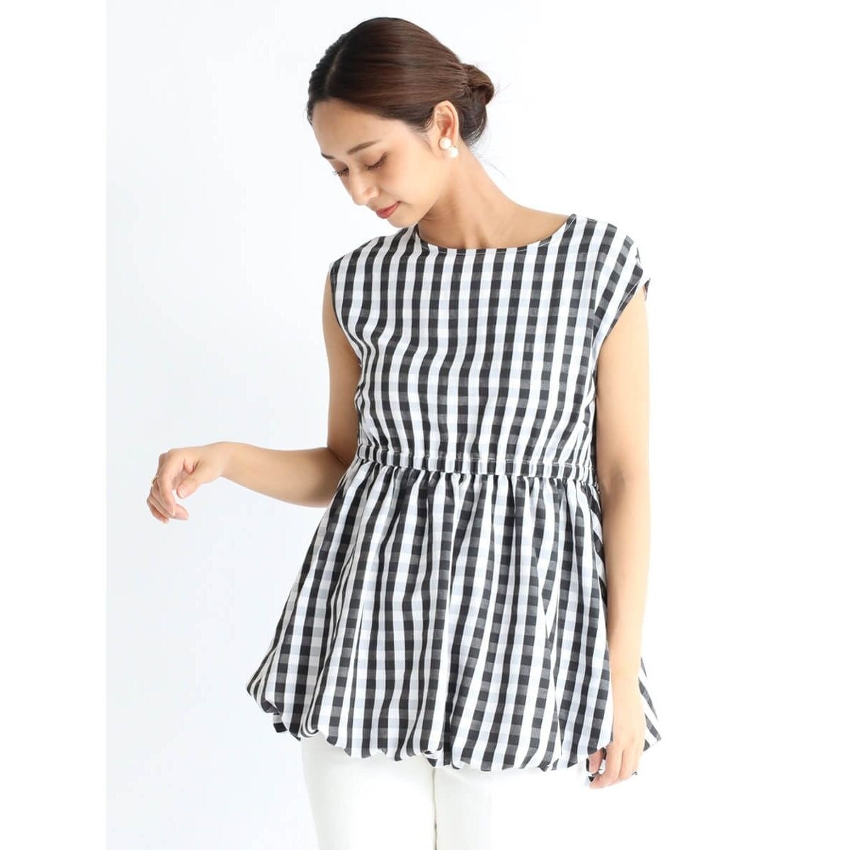 バルーンヘムギンガムチェックトップス | フェンネル(FENNEL) | マルイ