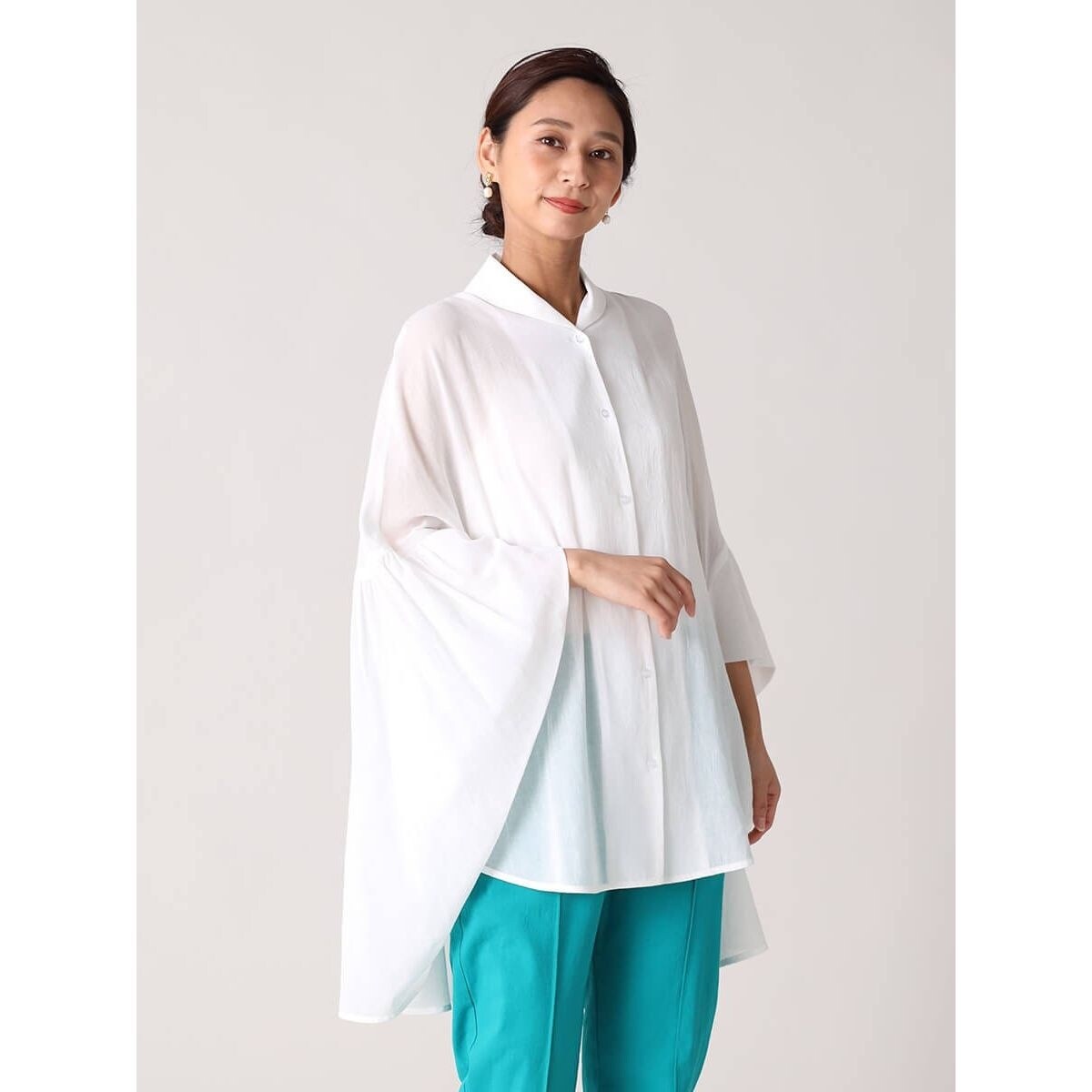 コットン100ボリュームポンチョブラウス | フェンネル(FENNEL