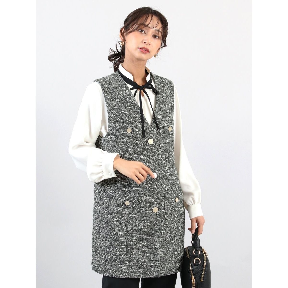 ゴールドボタンツイードロングジレ | フェンネル(FENNEL) | マルイ