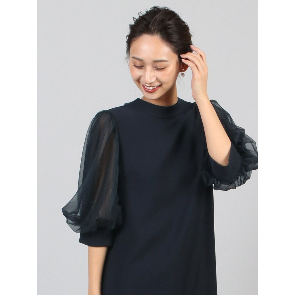 チュールスリーブバックリボンワンピース | フェンネル(FENNEL