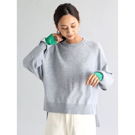 ヤマダヤストア　レディース　バイカラーアクセント2WAYニット