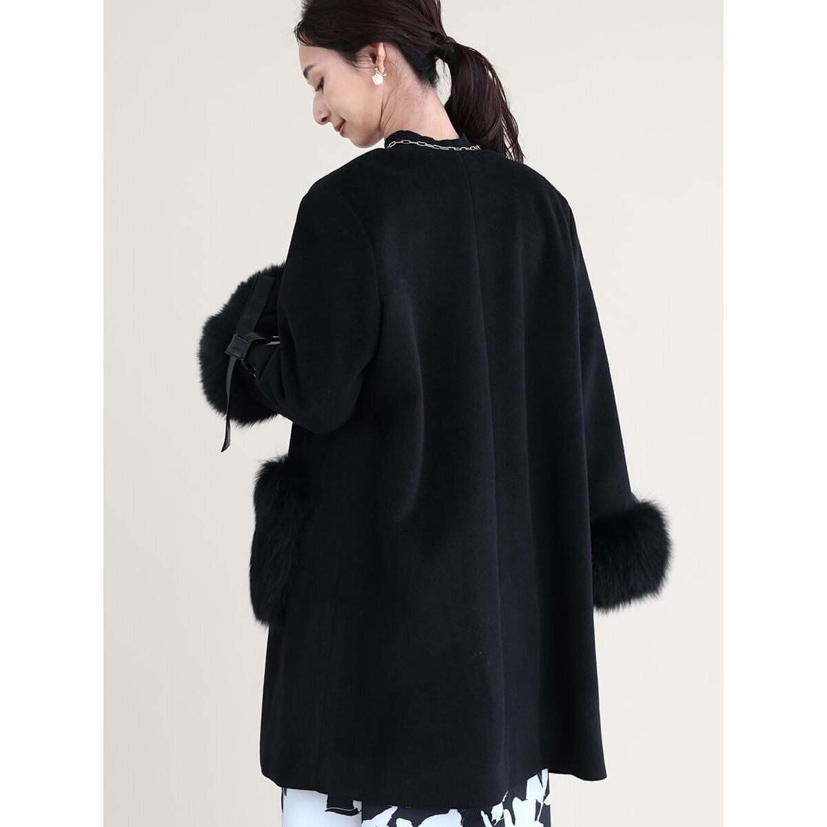【新品】定価¥53000 フェンネル　フォックスファー　アクセントコート 新品】定価¥53000 フェンネル フォックスファー アクセント