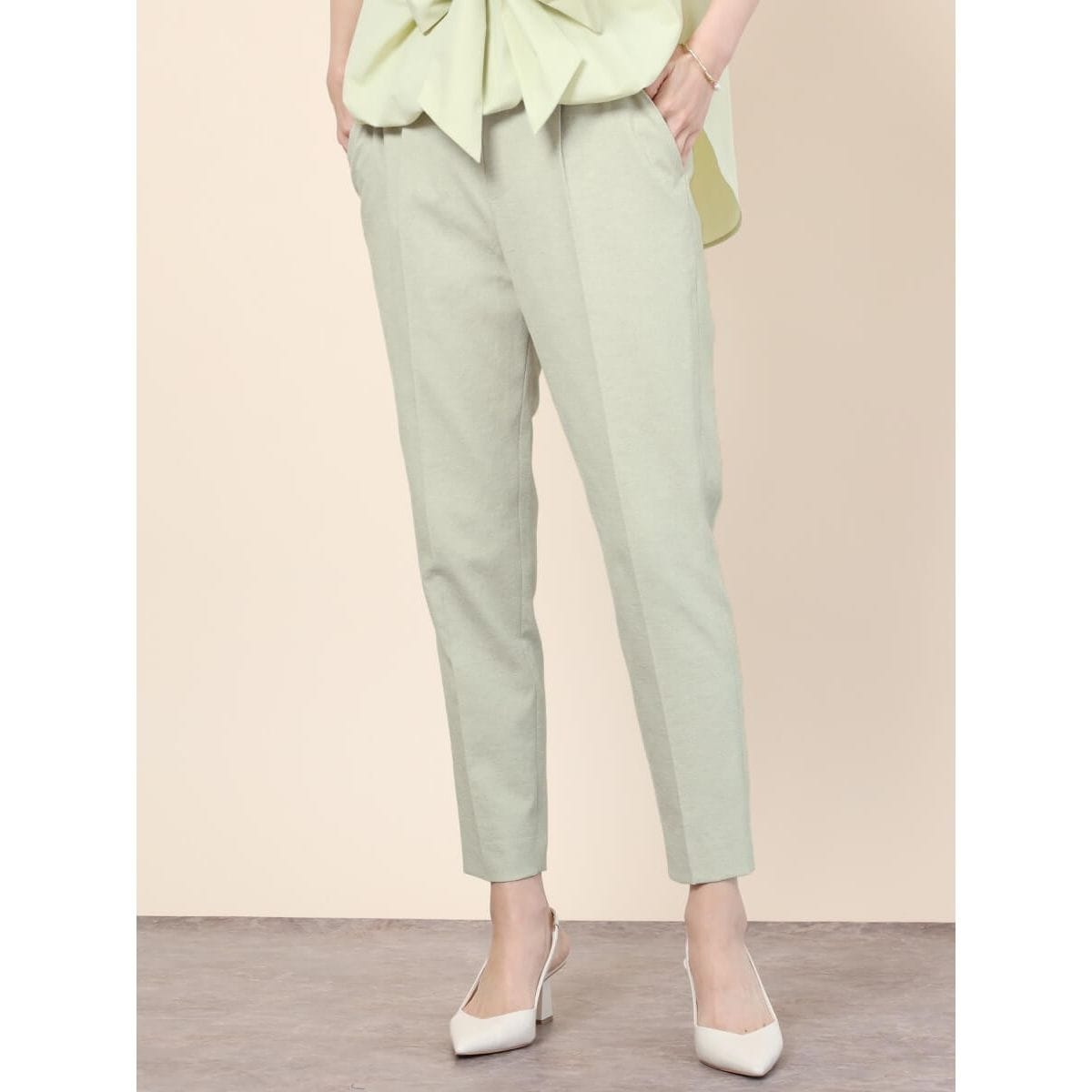 リネンミックスセンタープレステーパードパンツ | フェンネル(FENNEL