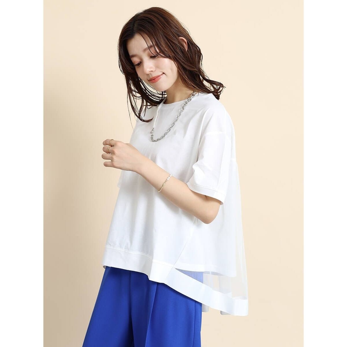 フェンネル　fennel チュール半袖トップス フェンネルfennel チュール半袖トップス