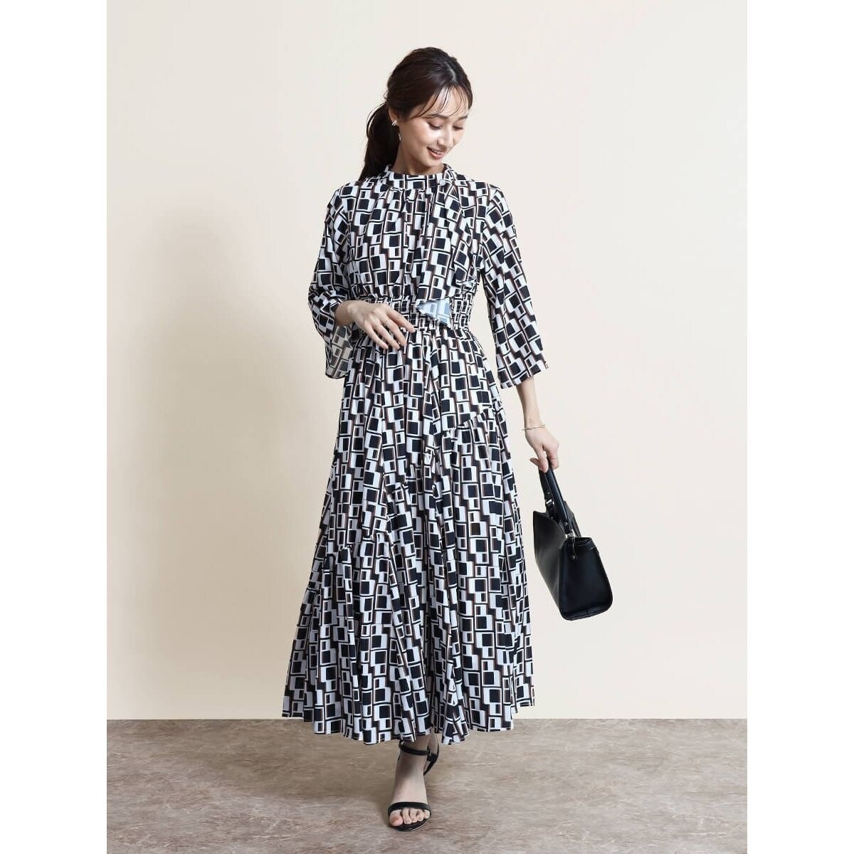 FENNEL フェンネル ロゴジオメトリックスカーフタイブラウス トップス