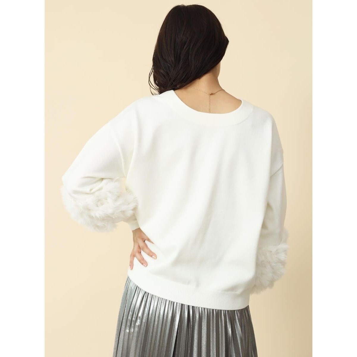 フェンネル FENNEL ラビットファースリーブ2wayニット