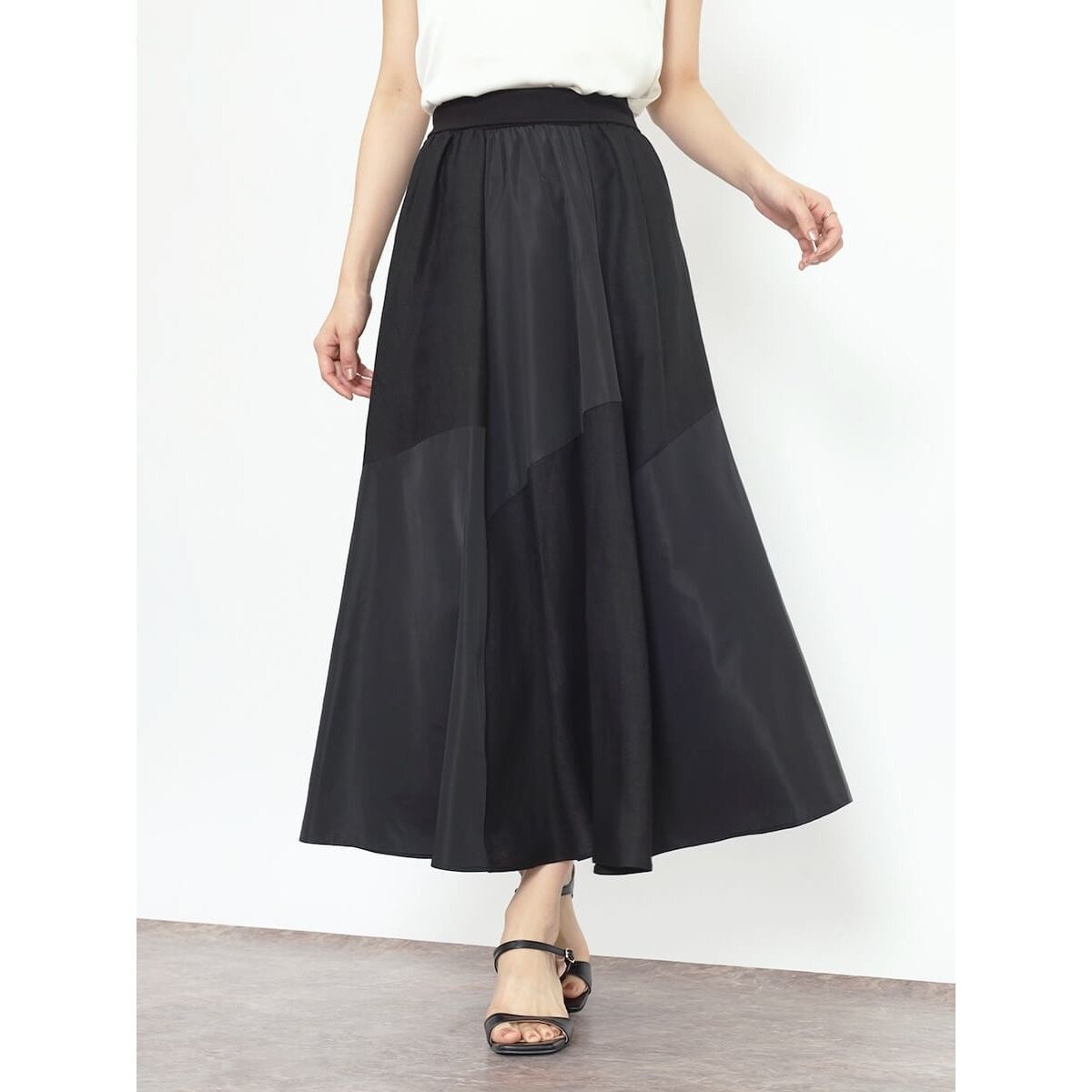 異素材切り替えフレアスカート | フェンネル(FENNEL) | マルイウェブ