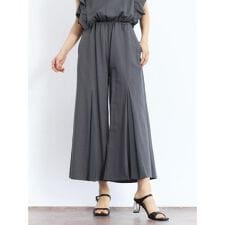 リネンブレンドフレアパンツ