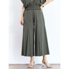 リネンブレンドフレアパンツ