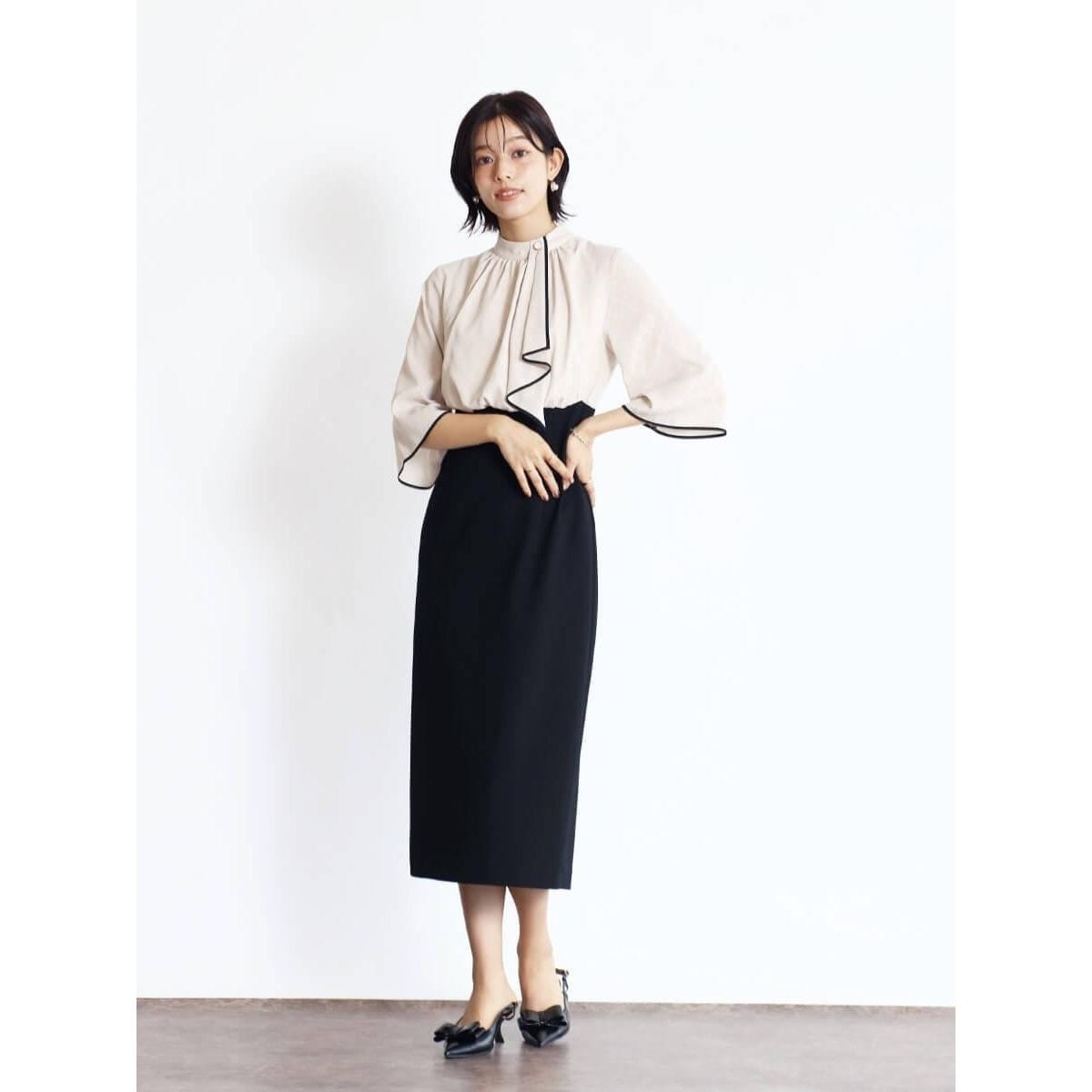 FENNEL タフタ×ニットドッキングワンピース タフタ×ニットドッキングワンピース | フェンネル(FENNEL