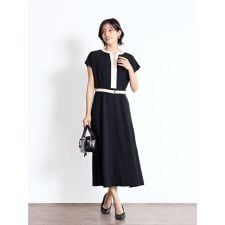 配色Aラインワンピース