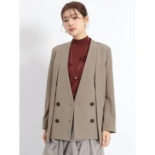 ダブルフロント2wayノーカラージャケット